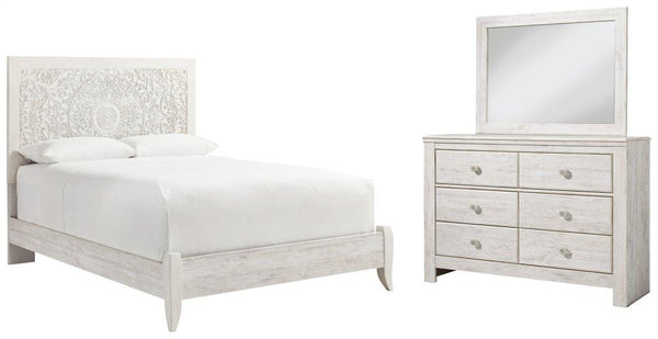 ASHLEY FURNITURE PKG002878 Queen Panel Bed With Mirrored Dresser