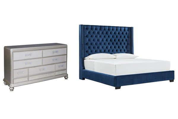 ASHLEY FURNITURE PKG010729 Queen Upholstered Bed With Dresser