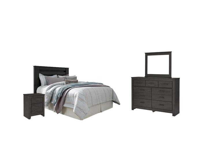 ASHLEY FURNITURE PKG003990 Queen/full Panel Headboard With Mirrored Dresser and 2 Nightstands