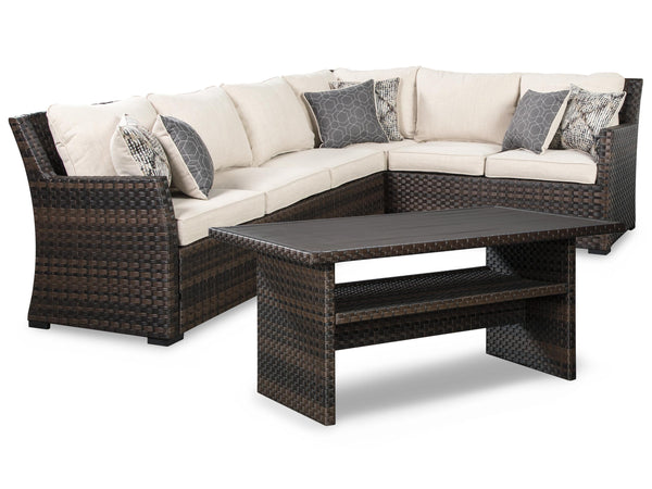 ASHLEY FURNITURE PKG014555 3-piece Sofa Sectional and Chair With Table