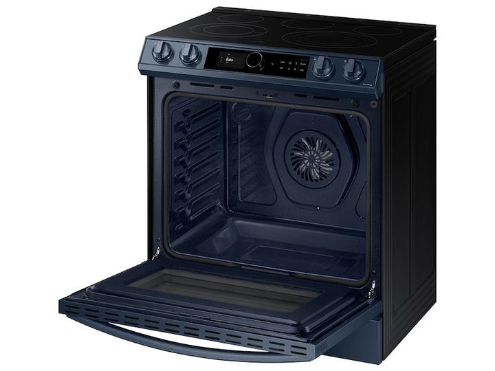 SAMSUNG NE63A8711QN Bespoke Smart Slide-in Electric Range 6.3 cu. ft. with Smart Dial & Air Fry in Navy Steel