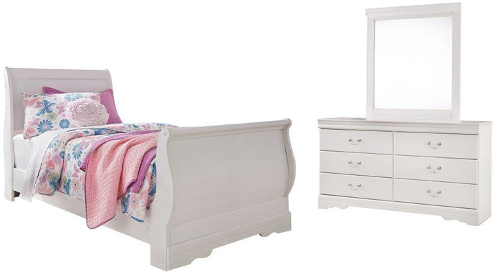 ASHLEY FURNITURE PKG002578 Twin Sleigh Bed With Mirrored Dresser
