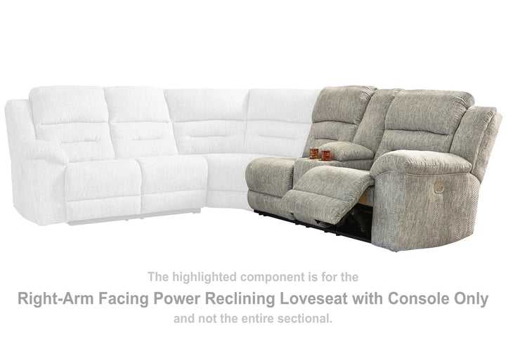 ASHLEY FURNITURE 5180290 Family Den Right-arm Facing Power Reclining Loveseat With Console