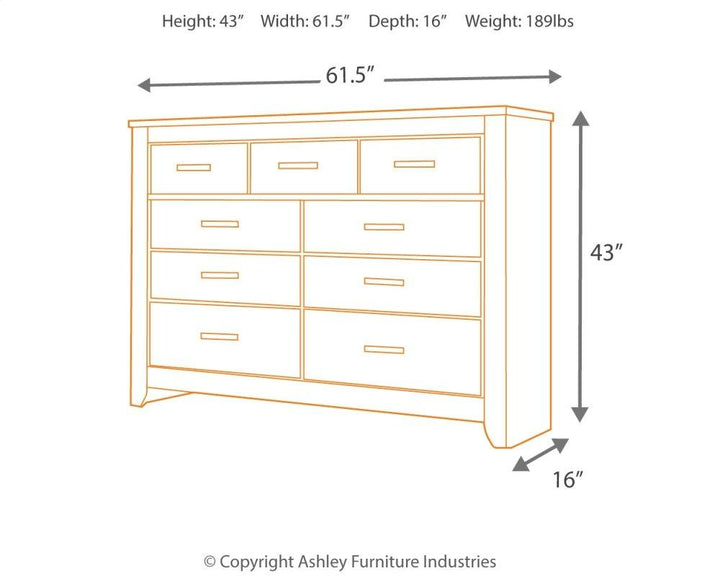 ASHLEY FURNITURE PKG003952 Full Panel Headboard With Dresser