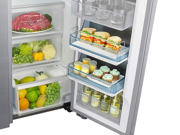 SAMSUNG RH22H9010SR 22 cu. ft. Food Showcase Counter Depth Side-by-Side Refrigerator with Metal Cooling in Stainless Steel