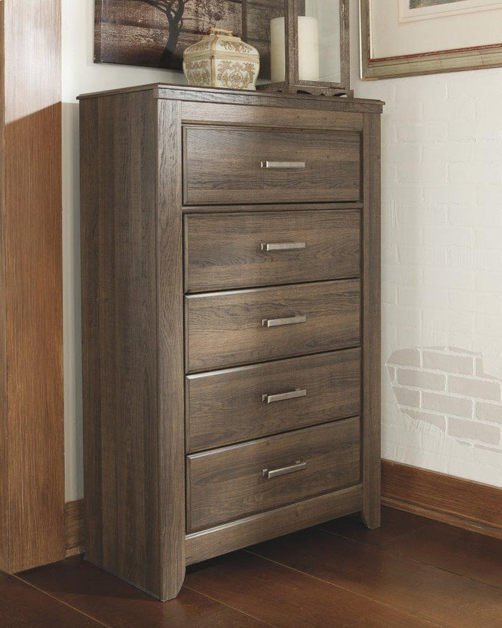 ASHLEY FURNITURE PKG004052 California King Poster Bed With Mirrored Dresser, Chest and 2 Nightstands