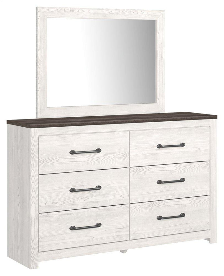 ASHLEY FURNITURE PKG009369 Queen Panel Bed With Mirrored Dresser, Chest and 2 Nightstands