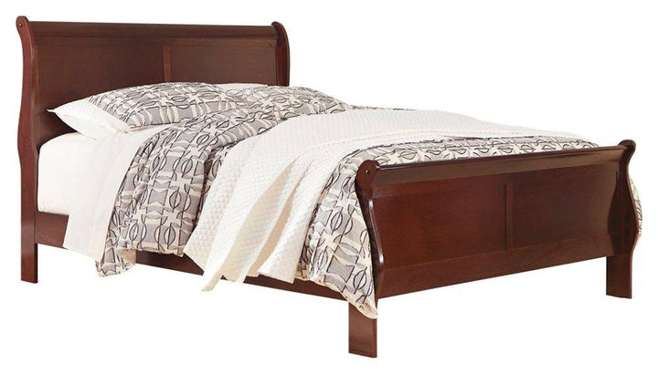 ASHLEY FURNITURE PKG004963 Queen Sleigh Bed With Mirrored Dresser, Chest and Nightstand