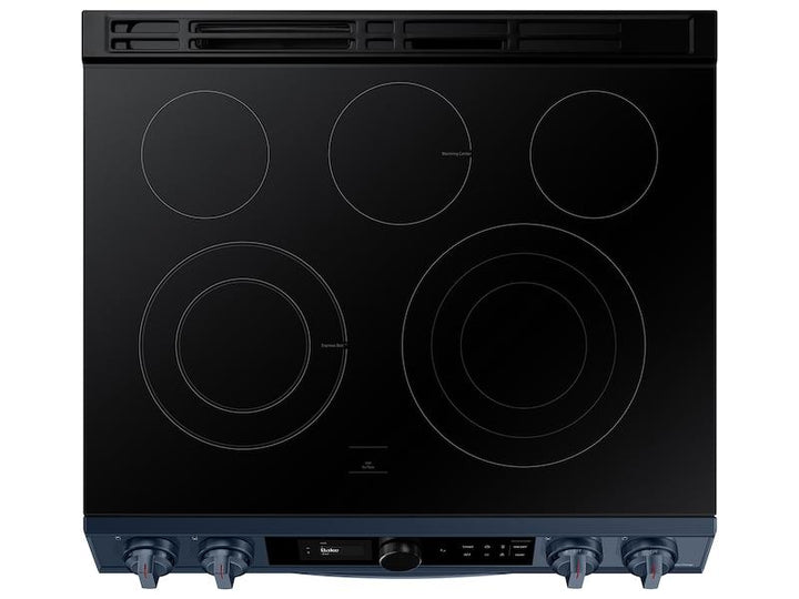 SAMSUNG NE63A8711QN Bespoke Smart Slide-in Electric Range 6.3 cu. ft. with Smart Dial & Air Fry in Navy Steel