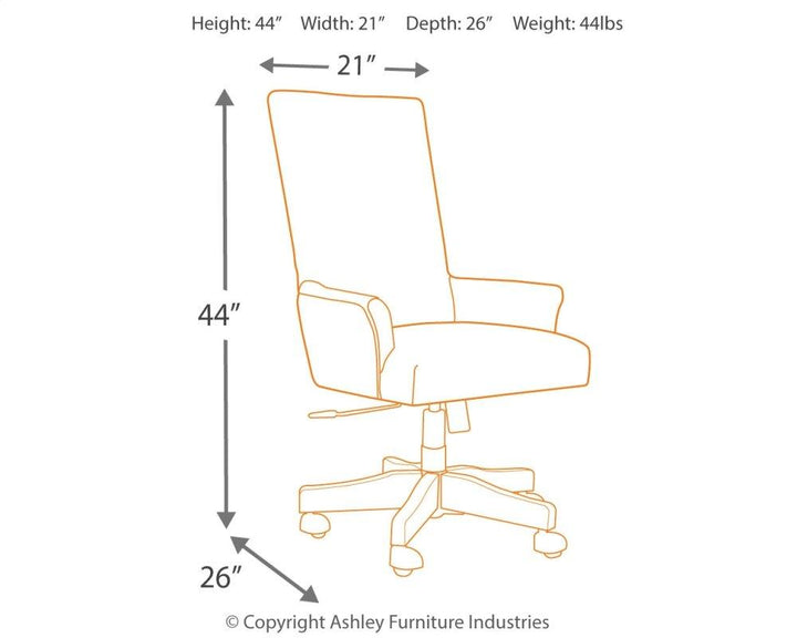 ASHLEY FURNITURE PKG008039 Home Office Desk With Chair and Storage