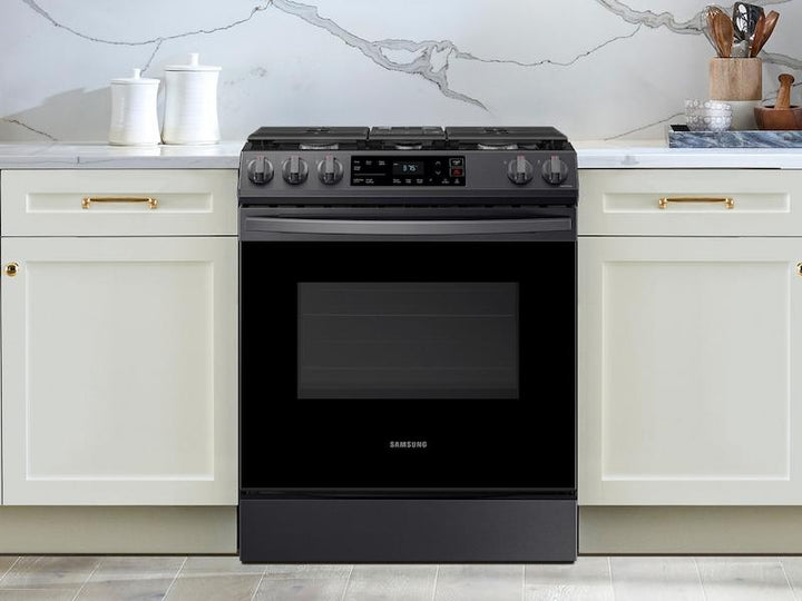 SAMSUNG NX60T8111SG 6.0 cu. ft. Smart Slide-in Gas Range in Black Stainless Steel