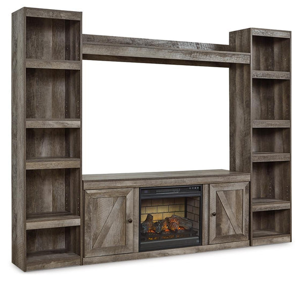 ASHLEY FURNITURE EW0440W8 Wynnlow 4-piece Entertainment Center With Electric Fireplace