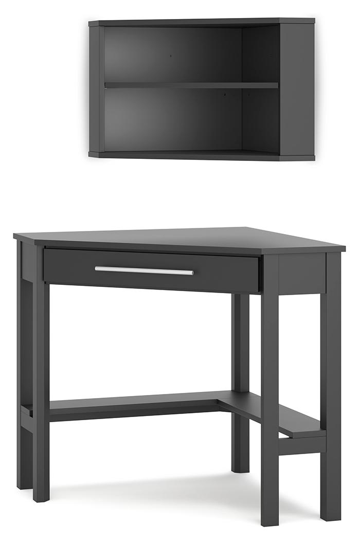 ASHLEY FURNITURE H206H1 Otaska Home Office Corner Desk With Bookcase