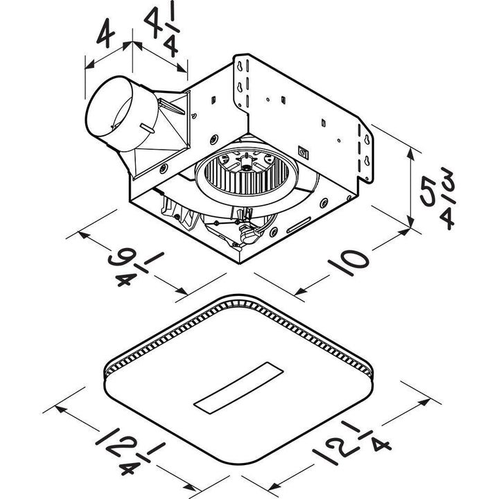 BROAN AER110CCTK Broan-NuTone R Wall Vent Kit, 3" or 4" Round Duct