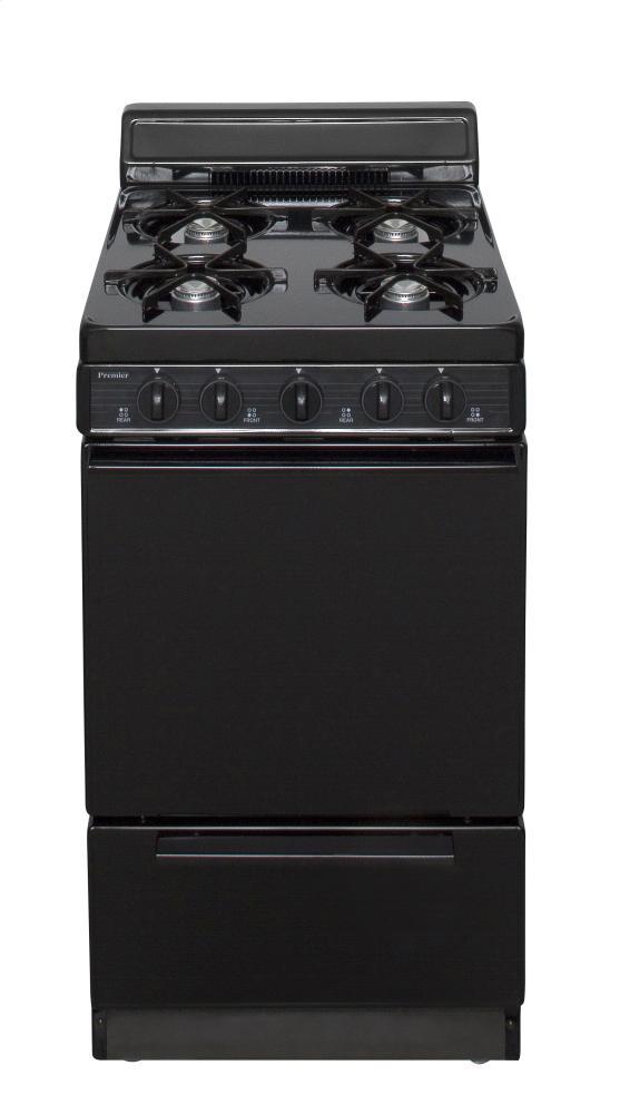 PREMIER BAK100BP 20 in. Freestanding Battery-Generated Spark Ignition Gas Range in Black