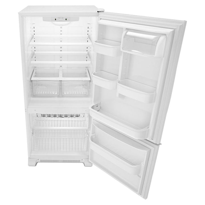AMANA ABB1921BRW 29-inch Wide Bottom-Freezer Refrigerator with Garden Fresh TM Crisper Bins - 18 cu. ft. Capacity White