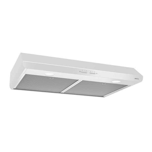 BROAN BKSH130WW Broan 30-Inch 300 Max Blower CFM 5.0 Sones White Range Hood