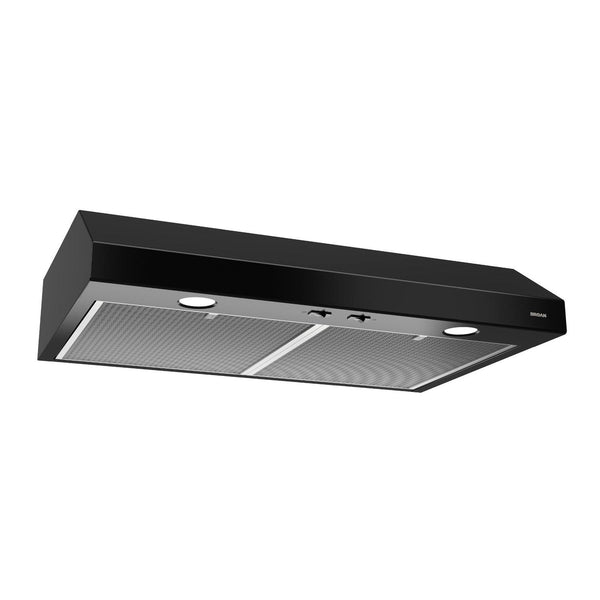 BROAN BCSD124BL Glacier 24-Inch 300 Max Blower CFM 5 Sones Black Range Hood