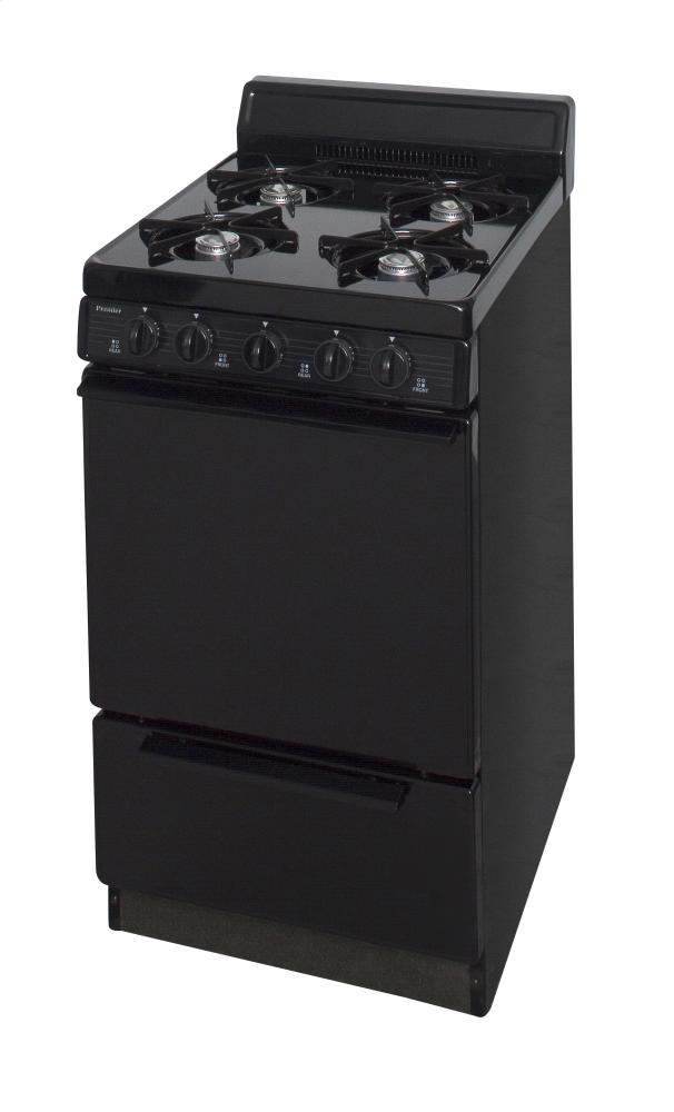 PREMIER BAK100BP 20 in. Freestanding Battery-Generated Spark Ignition Gas Range in Black