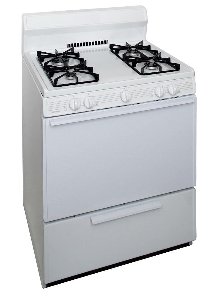 PREMIER SMK190OP 30 in. Freestanding Sealed Burner Spark Ignition Gas Range in White