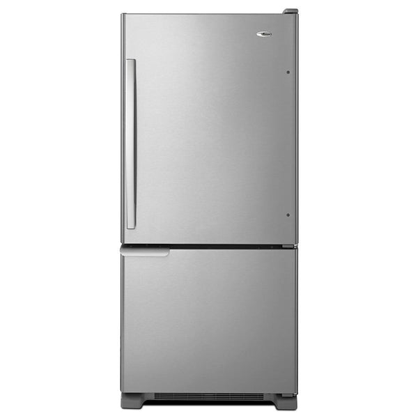 AMANA ABB1921BRM 29-inch Wide Bottom-Freezer Refrigerator with Garden Fresh TM Crisper Bins - 18 cu. ft. Capacity Stainless Steel