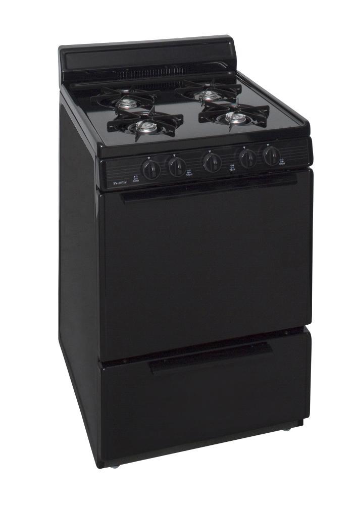 PREMIER BCK100BP 24 in. Freestanding Battery-Generated Spark Ignition Gas Range in Black