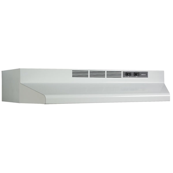 BROAN F403001 30-Inch Convertible Under-Cabinet Range Hood, 230 Max Blower CFM, White