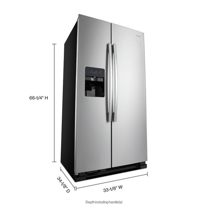 AMANA ASI2175GRS 33-inch Side-by-Side Refrigerator with Dual Pad External Ice and Water Dispenser