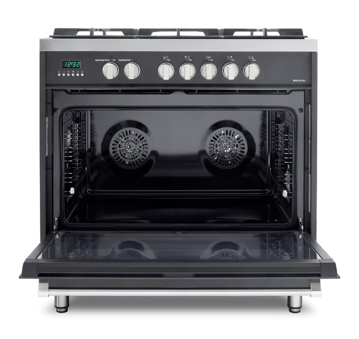 VERONA VDFSGE365E Designer 36" Dual Fuel Single Oven Range - Matte Black