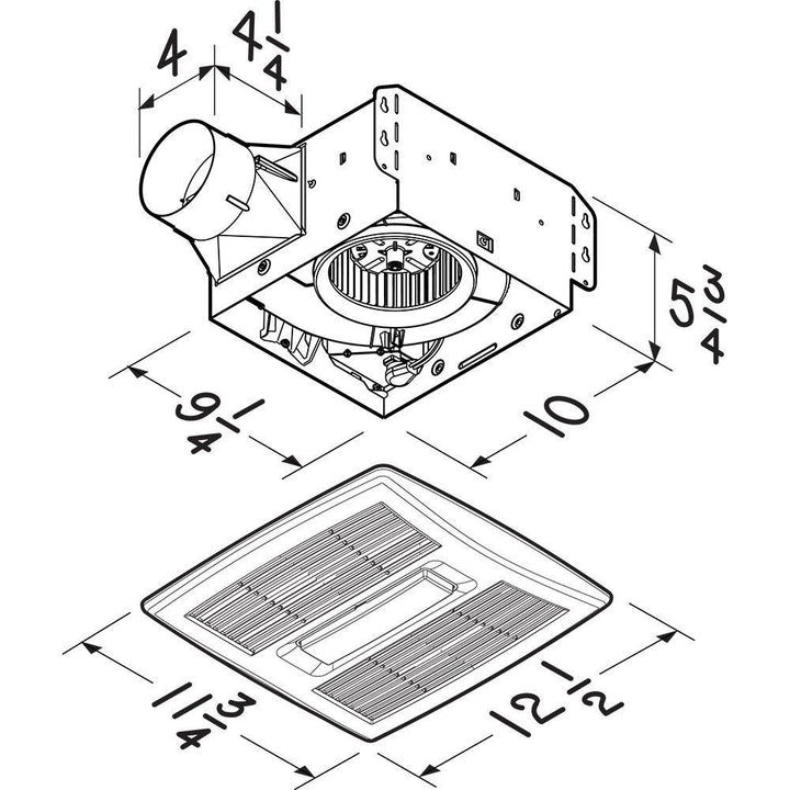 BROAN AE50110DCLF Broan Flex TM Series Ventilation Fan Light Housing Pack without Flange Kit