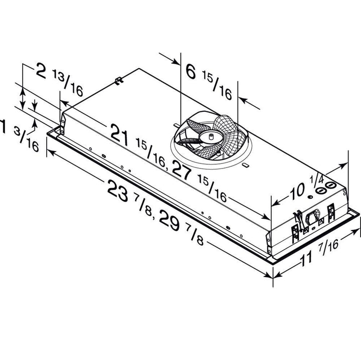 BROAN BBN1243SS 24-Inch Built-In Power Pack Insert, 300 Max Blower CFM, Stainless Steel