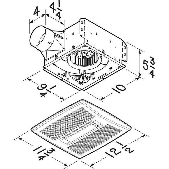 BROAN AE80BL Broan-NuTone R Wall Vent Kit, 3" or 4" Round Duct