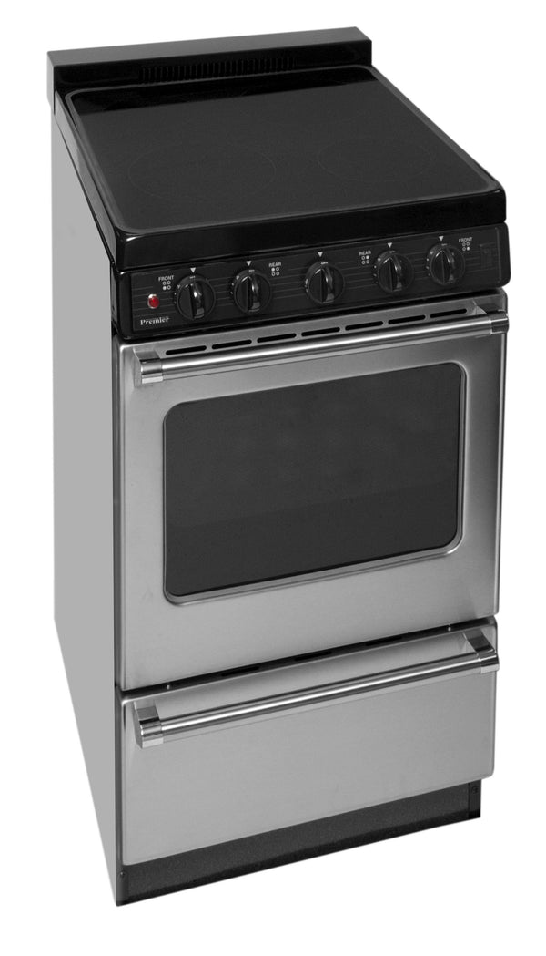 PREMIER EAS7X0BP 20 in. Freestanding Smooth Top Electric Range in Stainless Steel