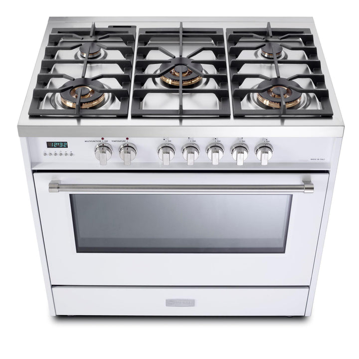 VERONA VDFSGE365W Designer 36" Dual Fuel Single Oven Range - White