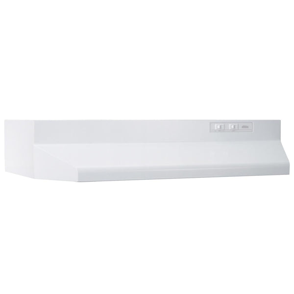 BROAN BUEZ030WW 30-Inch Ducted Under-Cabinet Range Hood w/ Easy Install System, 210 Max Blower CFM, White