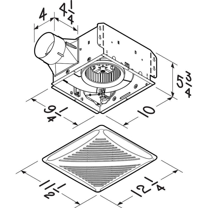 BROAN AE50110DCS Broan-NuTone R Wall Vent Kit, 3" or 4" Round Duct