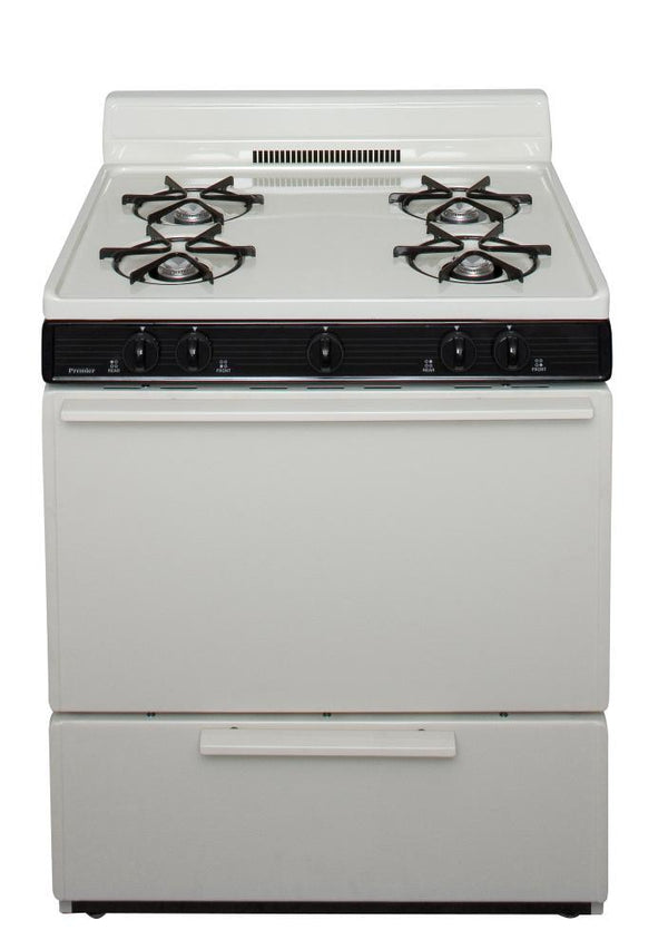 PREMIER SFK100TP 30 in. Freestanding Gas Range in Biscuit