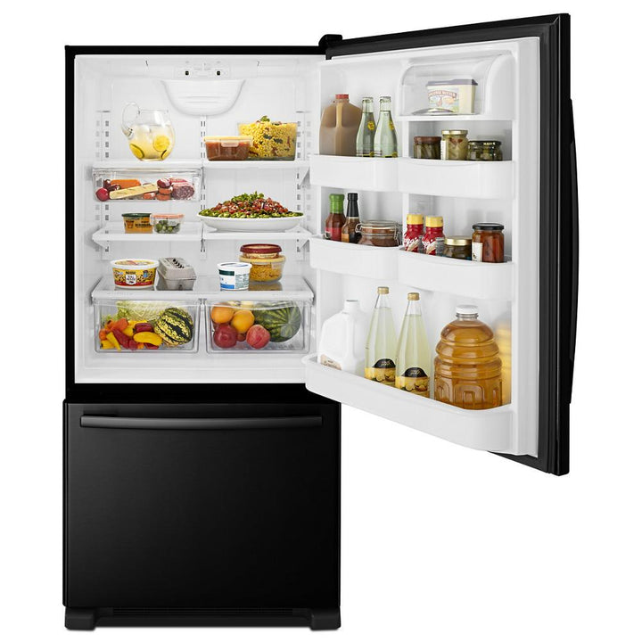 AMANA ABB2224BRB 33-inch Wide Bottom-Freezer Refrigerator with EasyFreezer TM Pull-Out Drawer - 22 cu. ft. Capacity