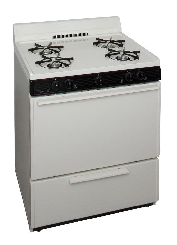 PREMIER SFK100TP 30 in. Freestanding Gas Range in Biscuit