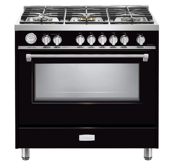 VERONA VDFSGG365GB Designer 36" Gas Single Oven Range - Gloss Black