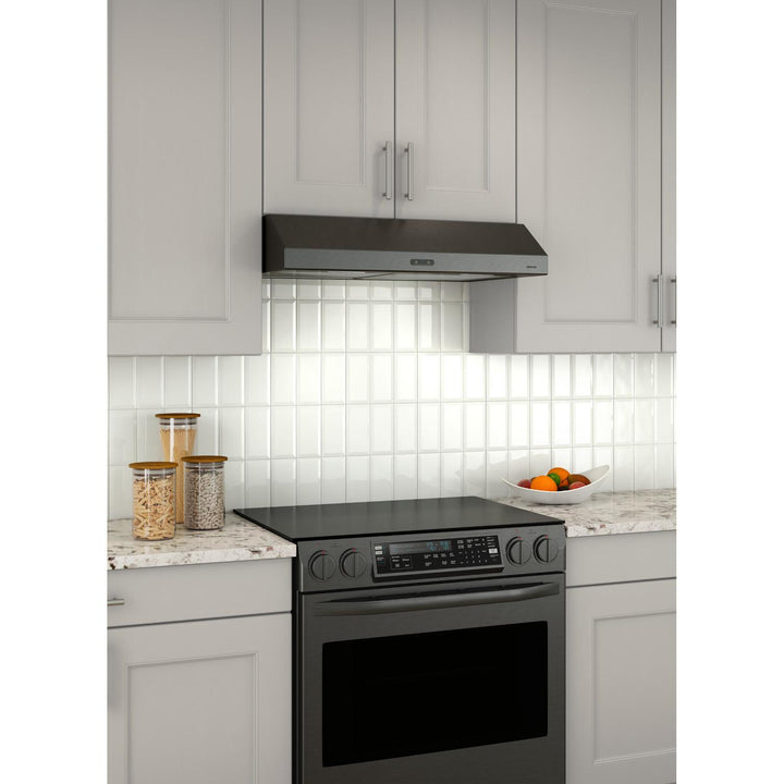 BROAN BCDF130BLS Glacier 30-Inch Convertible Under-Cabinet Range Hood, 375 Max Blower CFM, Black Stainless Steel