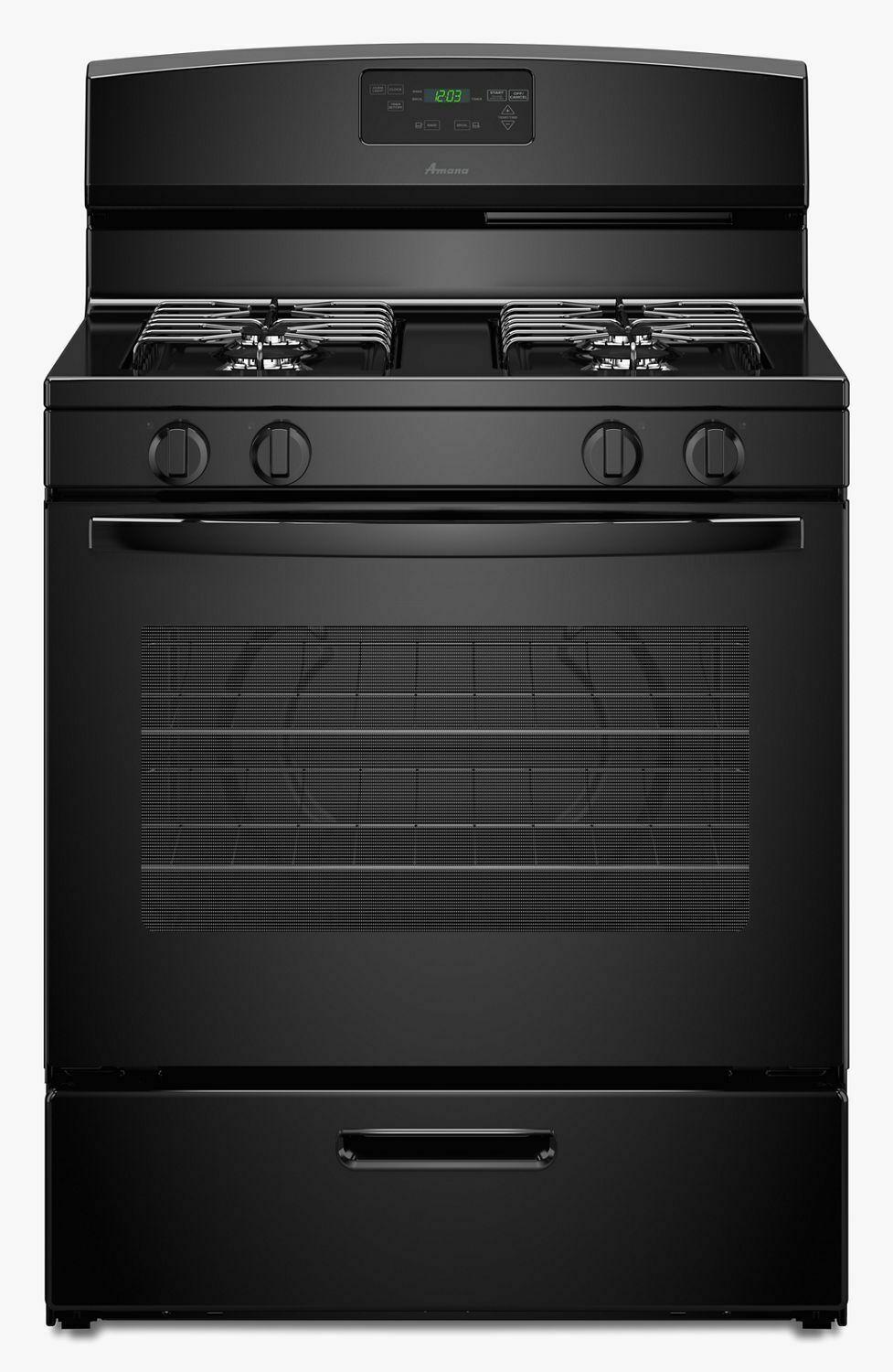 AMANA AGR5330BAB 30-inch Gas Range with Easy Touch Electronic Controls - Black