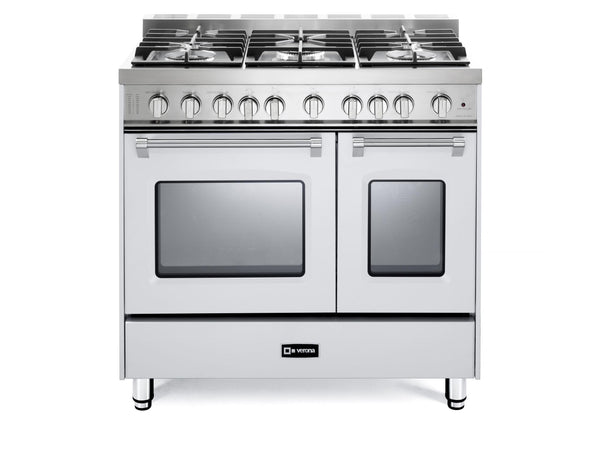 VERONA VPFSGG365DW Prestige 36" Gas Double Oven Range - White