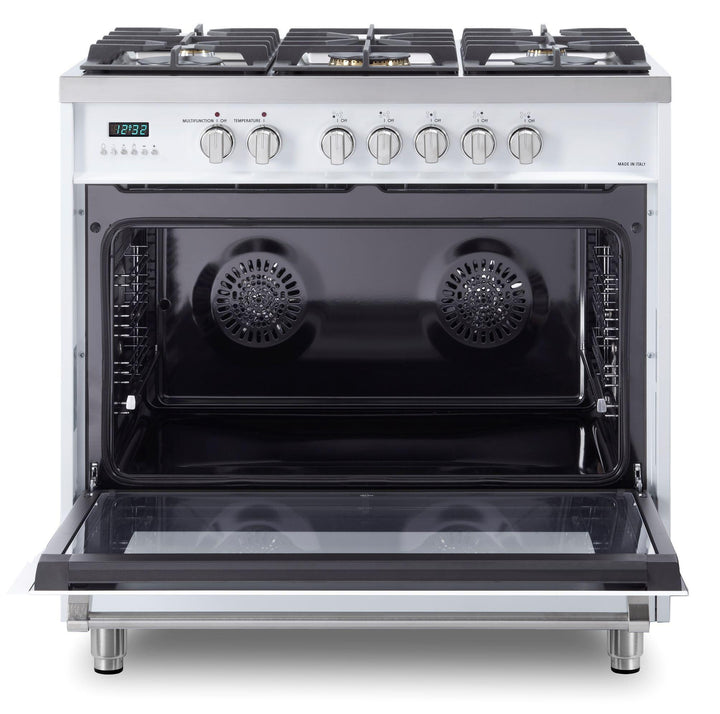 VERONA VDFSGE365W Designer 36" Dual Fuel Single Oven Range - White