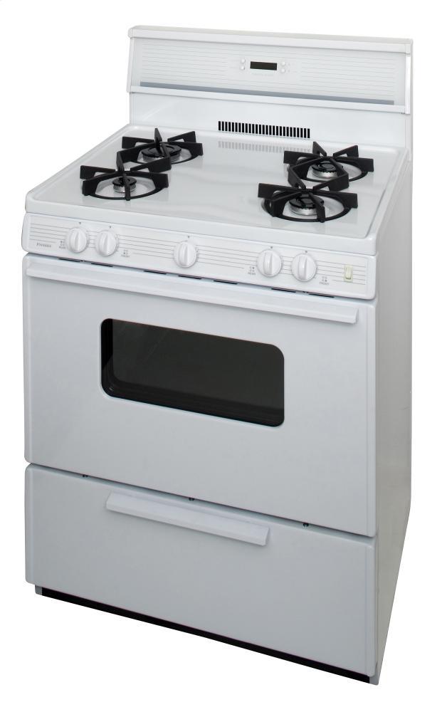 PREMIER SMK240OP 30 in. Freestanding Sealed Burner Spark Ignition Gas Range in White