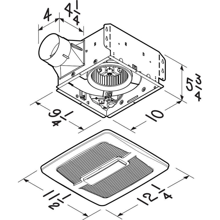 BROAN ARW80L Broan-NuTone R Wall Vent Kit, 3" or 4" Round Duct