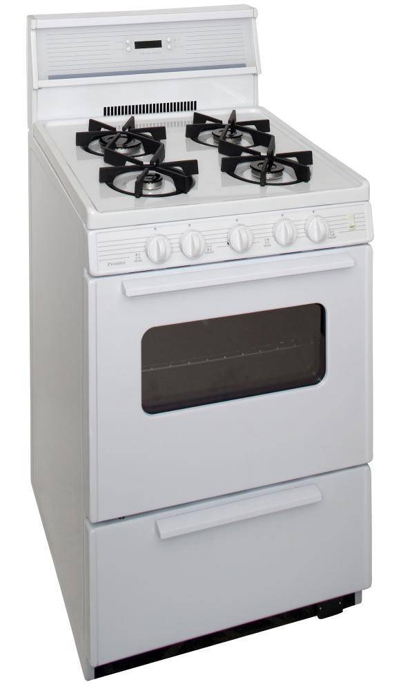 PREMIER SJK240OP 24 in. Freestanding Sealed Burner Spark Ignition Gas Range in White