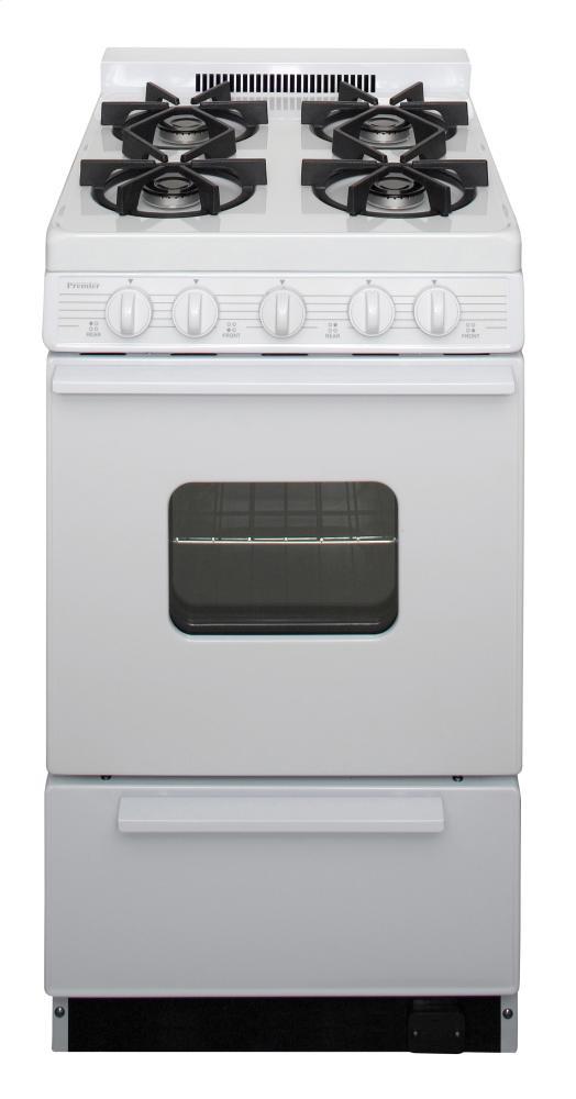 PREMIER BHK5X0OP 20 in. Freestanding Battery-Generated Spark Ignition Gas Range in White