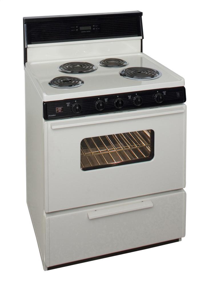 PREMIER EDK240TP 30 in. Freestanding Electric Range in Biscuit