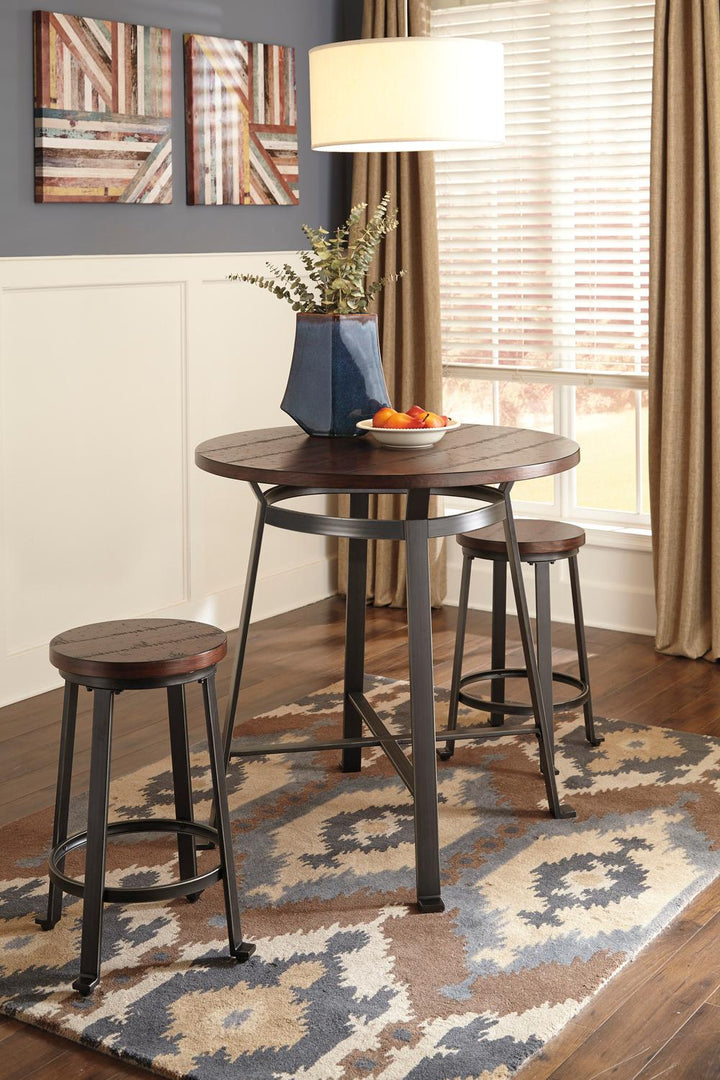 ASHLEY FURNITURE D307SDCA Challiman - Rustic Brown Set Of 2 Dining Room Barstools